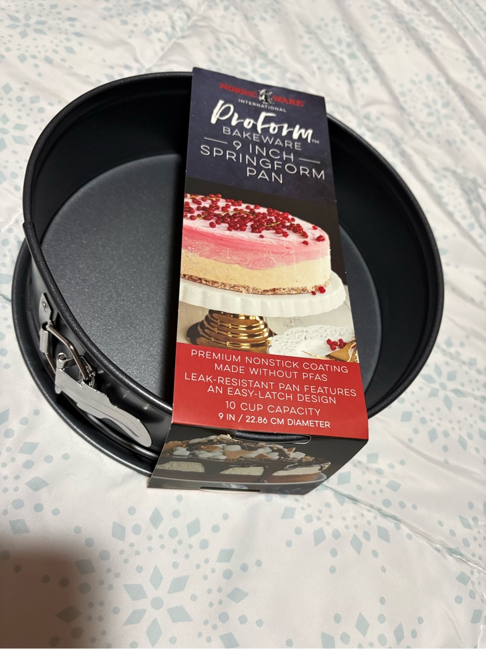 Nordic Ware Black Springform Pan with Silver Latch